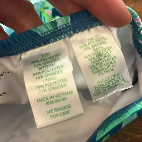 Lilly Pulitzer Two-Piece Rashguard Bikini Set, size 10 - Picture 9 of 10